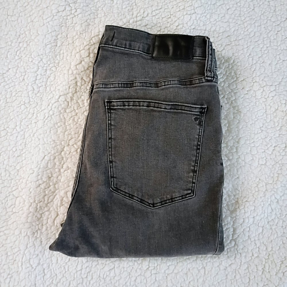 Madewell Mid-Rise Skinny Faded Black Distressed Jeans
